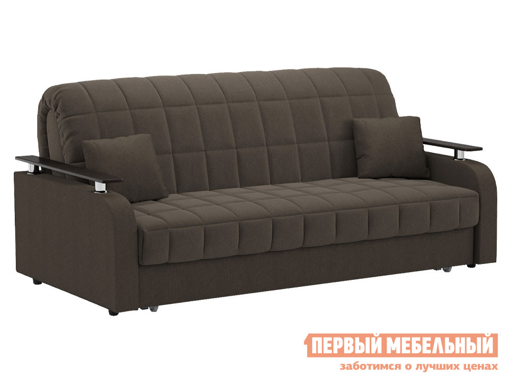 Прямой диван  Франческо 180х200 см, Независимый пружинный блок, Коричневый, велюр, С ящиком