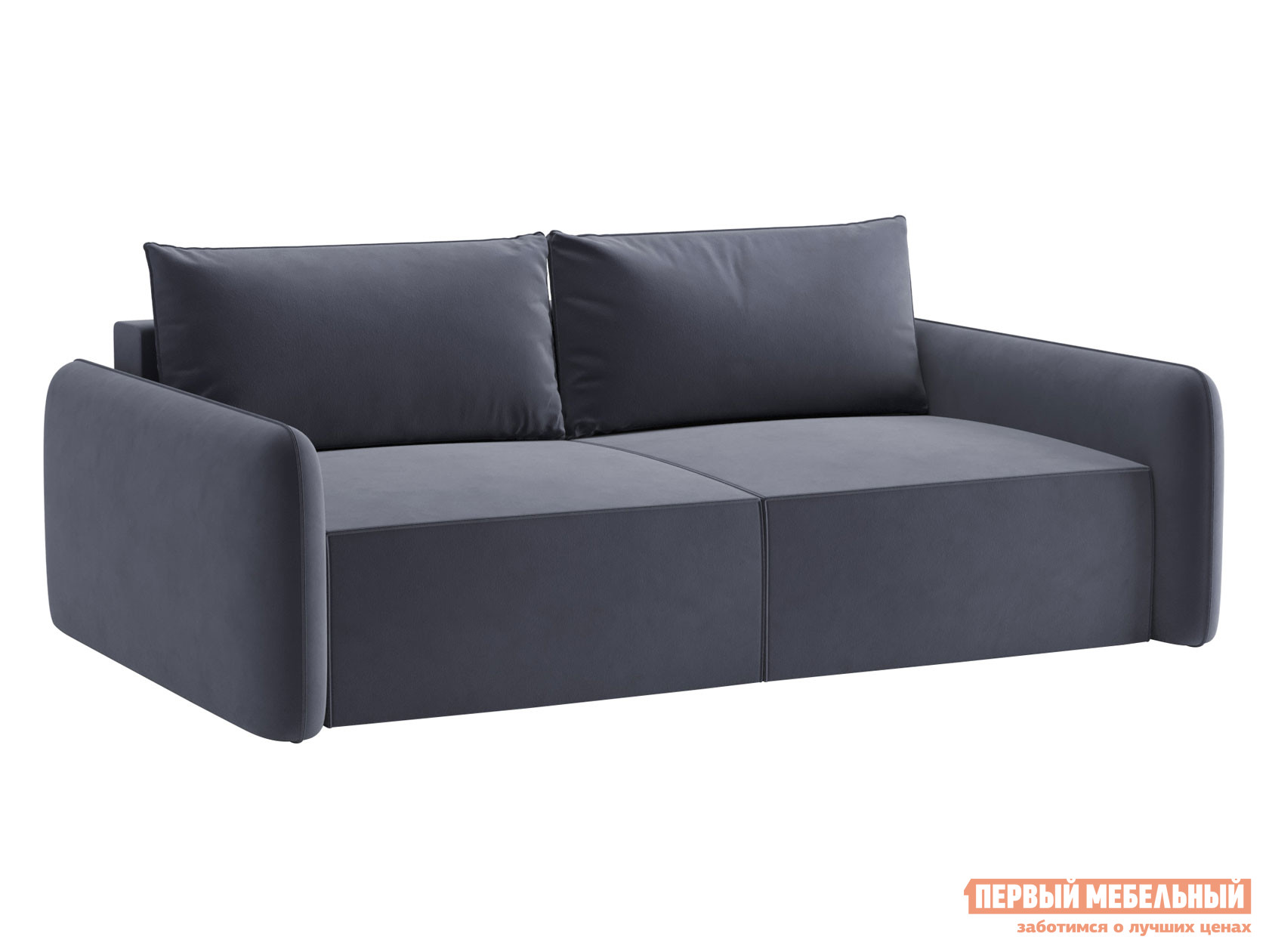 Прямой диван  Портленд Серый, велюр