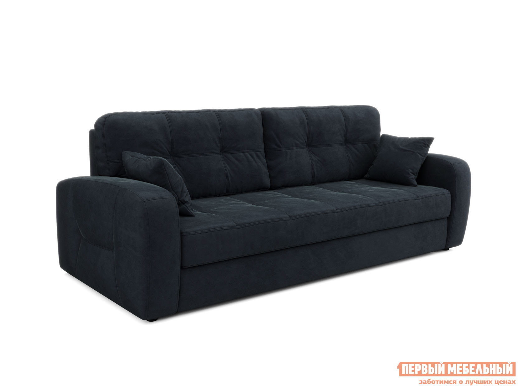 Прямой диван  Сильва Синий, иск. замша