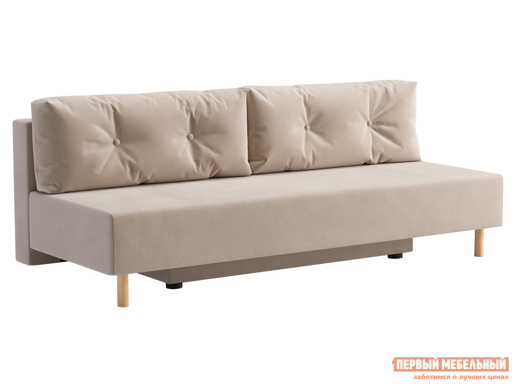 Прямой диван  Эмми Бежевый, велюр