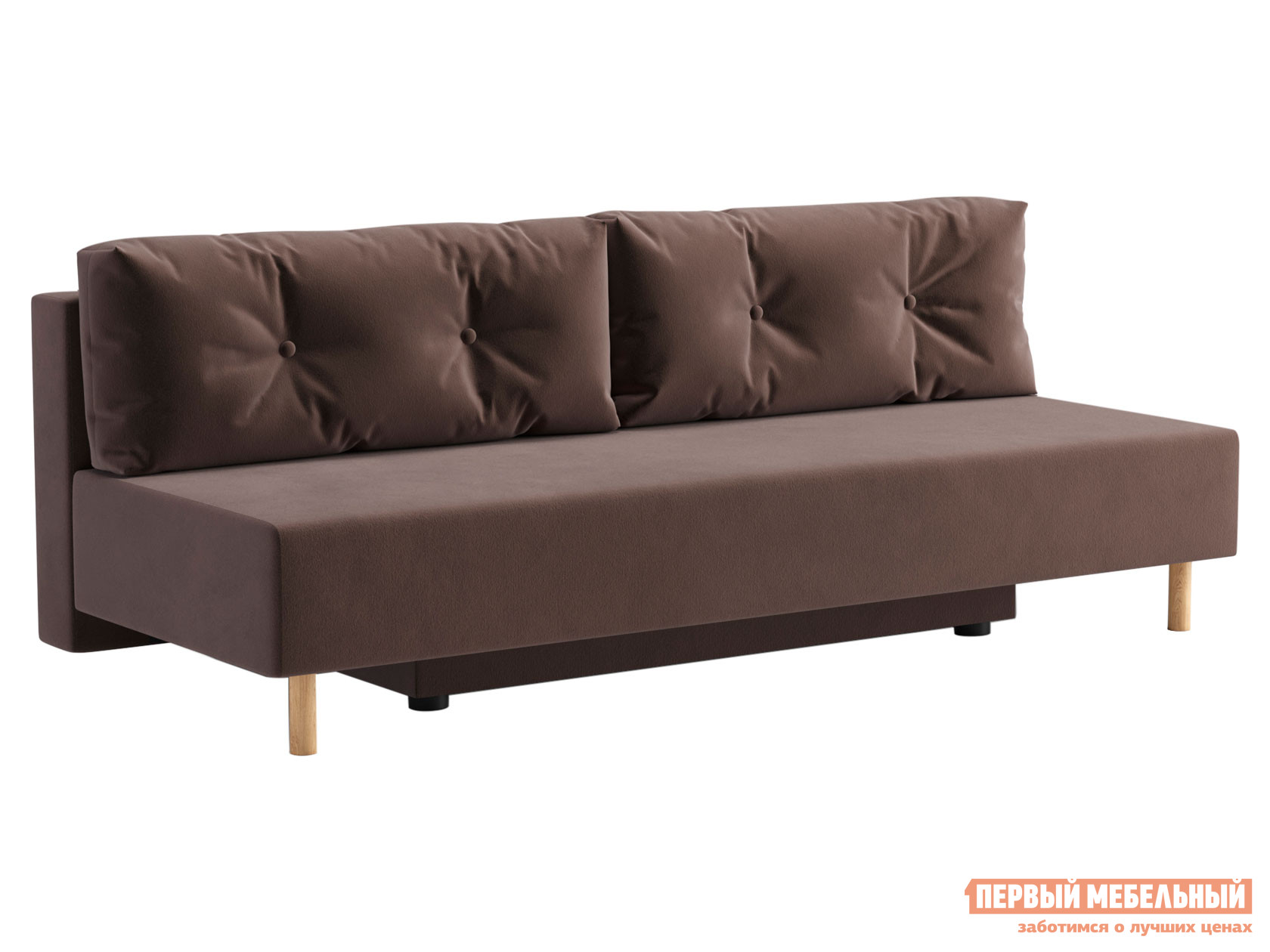 Прямой диван  Эмми Коричневый, велюр
