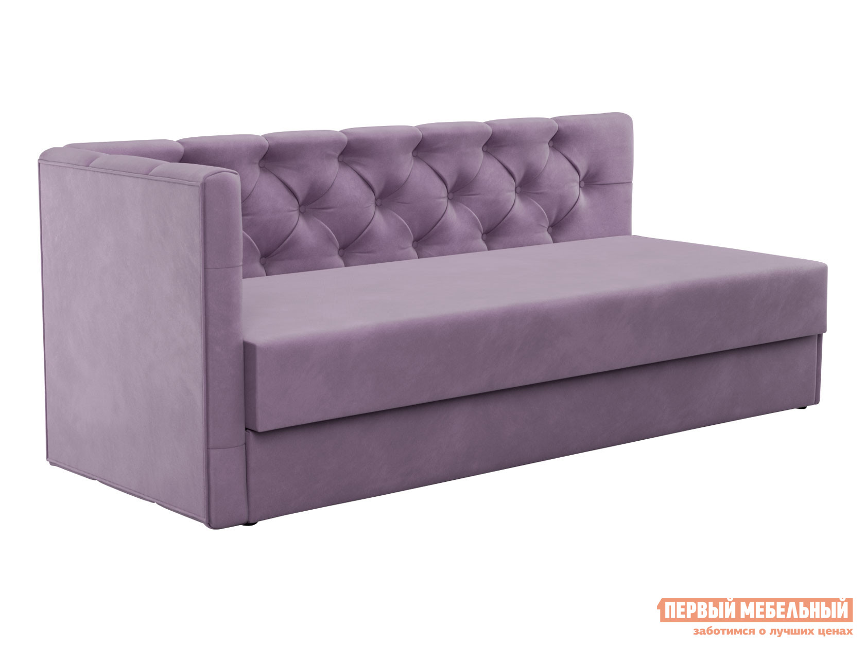 Прямой диван  Веста Лиловый, велюр