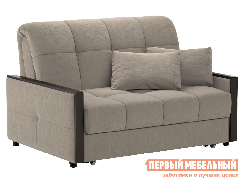 Прямой диван  Андреа Коричневый, велюр, 120х200 см, Пенополиуретан, Без ящика