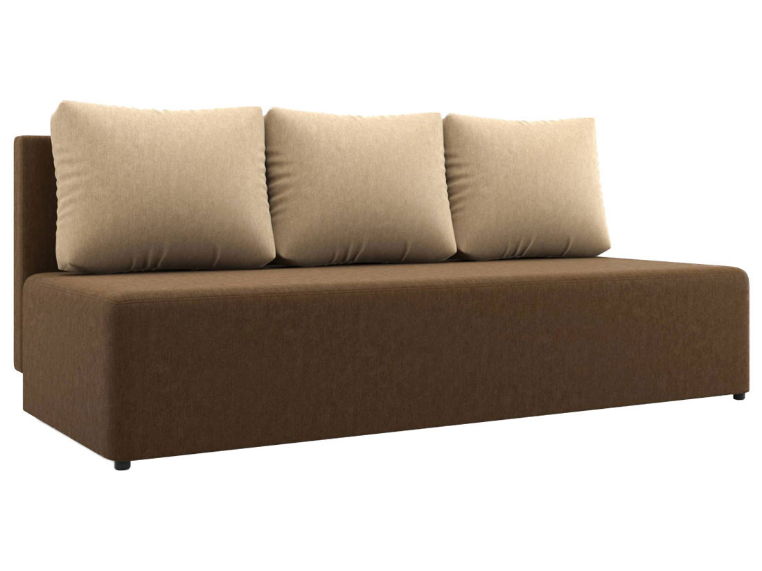 Прямой диван  Нексус Коричневый / Бежевый, микровелюр
