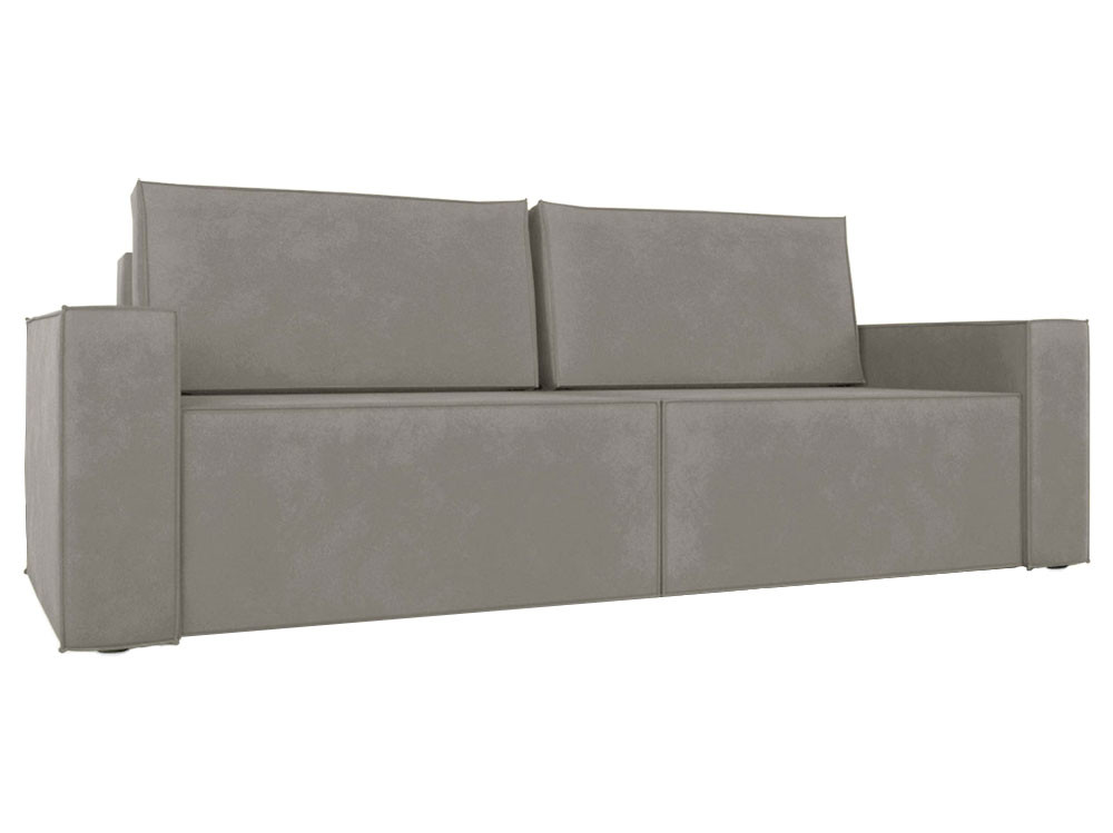 Прямой диван  Лофт Светло-серый, велюр