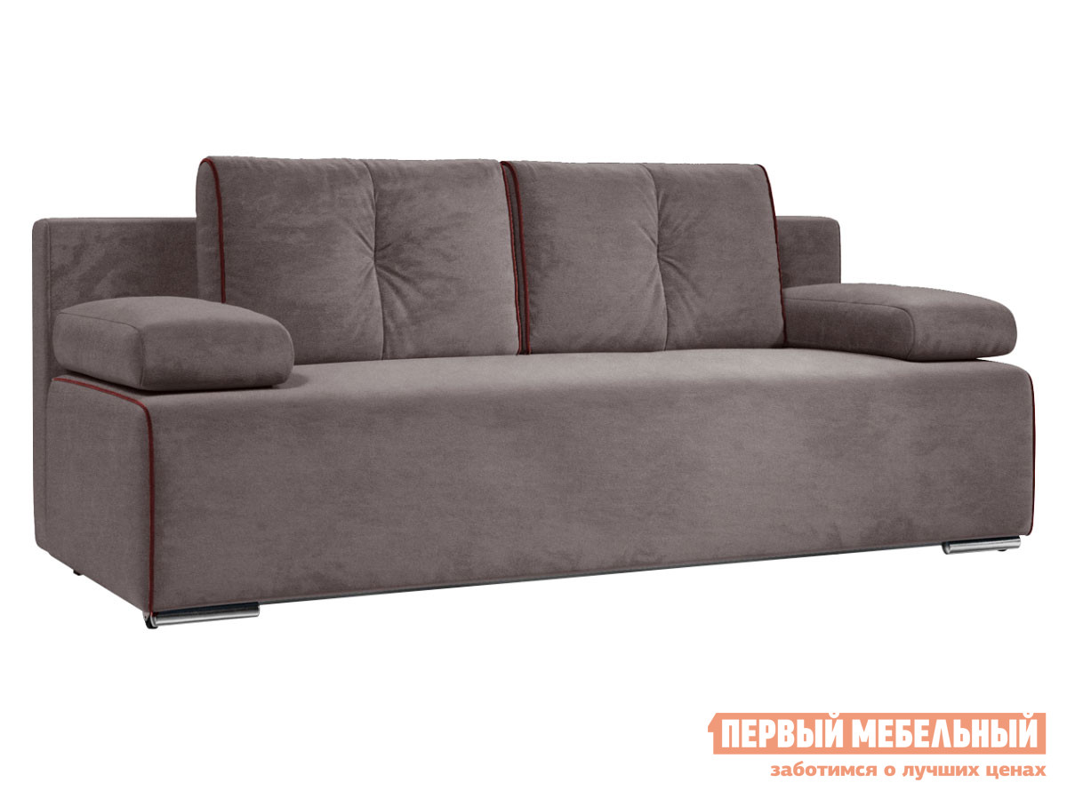 Прямой диван  Байон Серо-коричневый, велюр