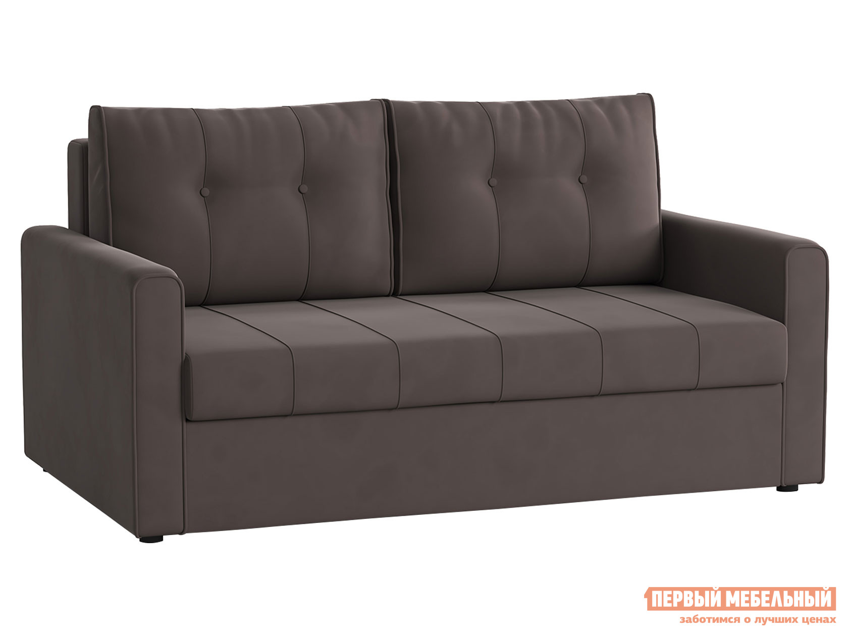 Прямой диван  Лео Шоколад, велюр