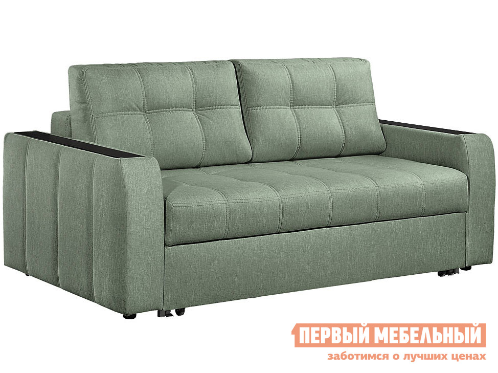 Прямой диван Диван Бани 2 Зеленый, рогожка
