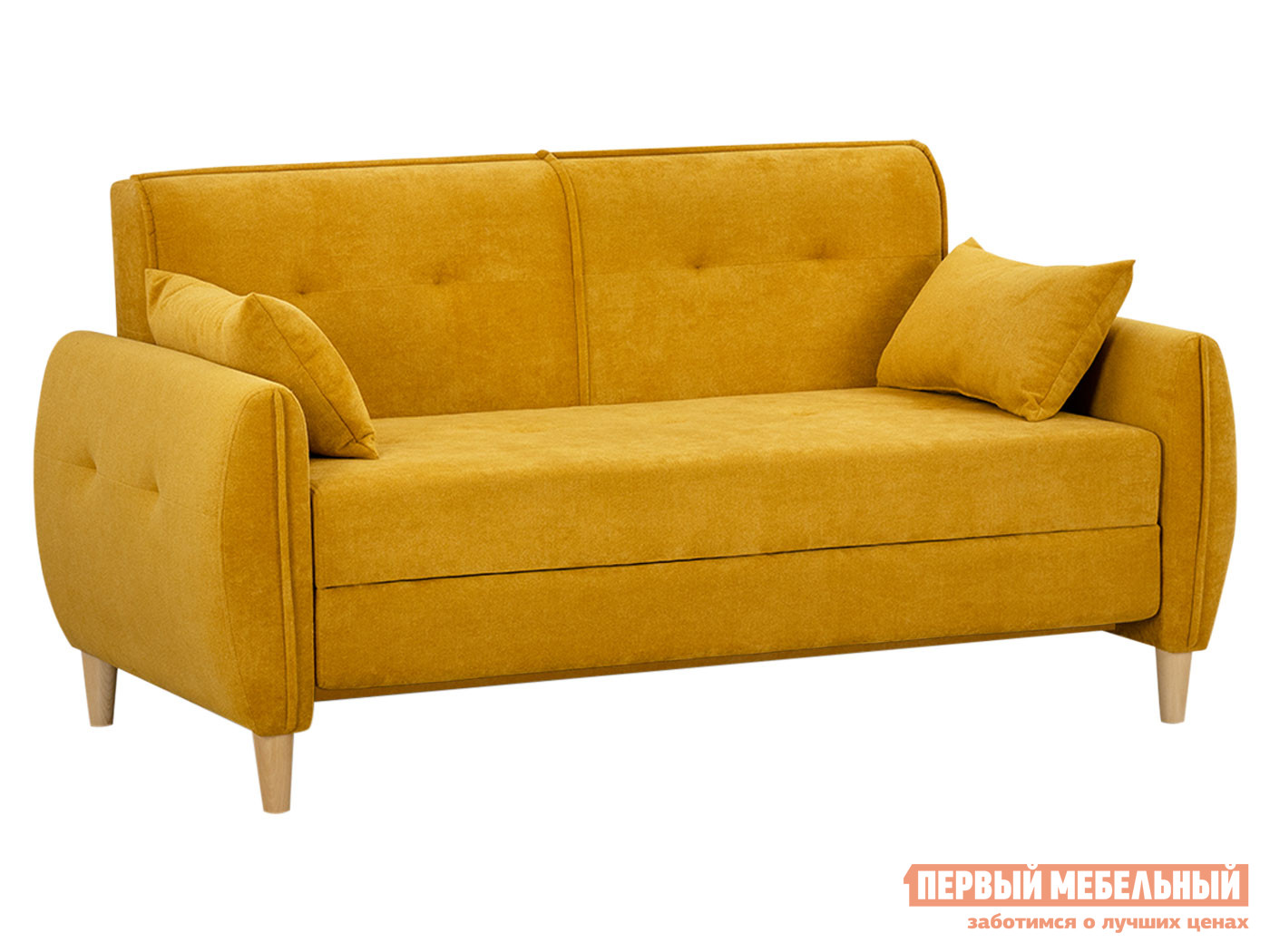 Прямой диван  Анита Горчичный, велюр