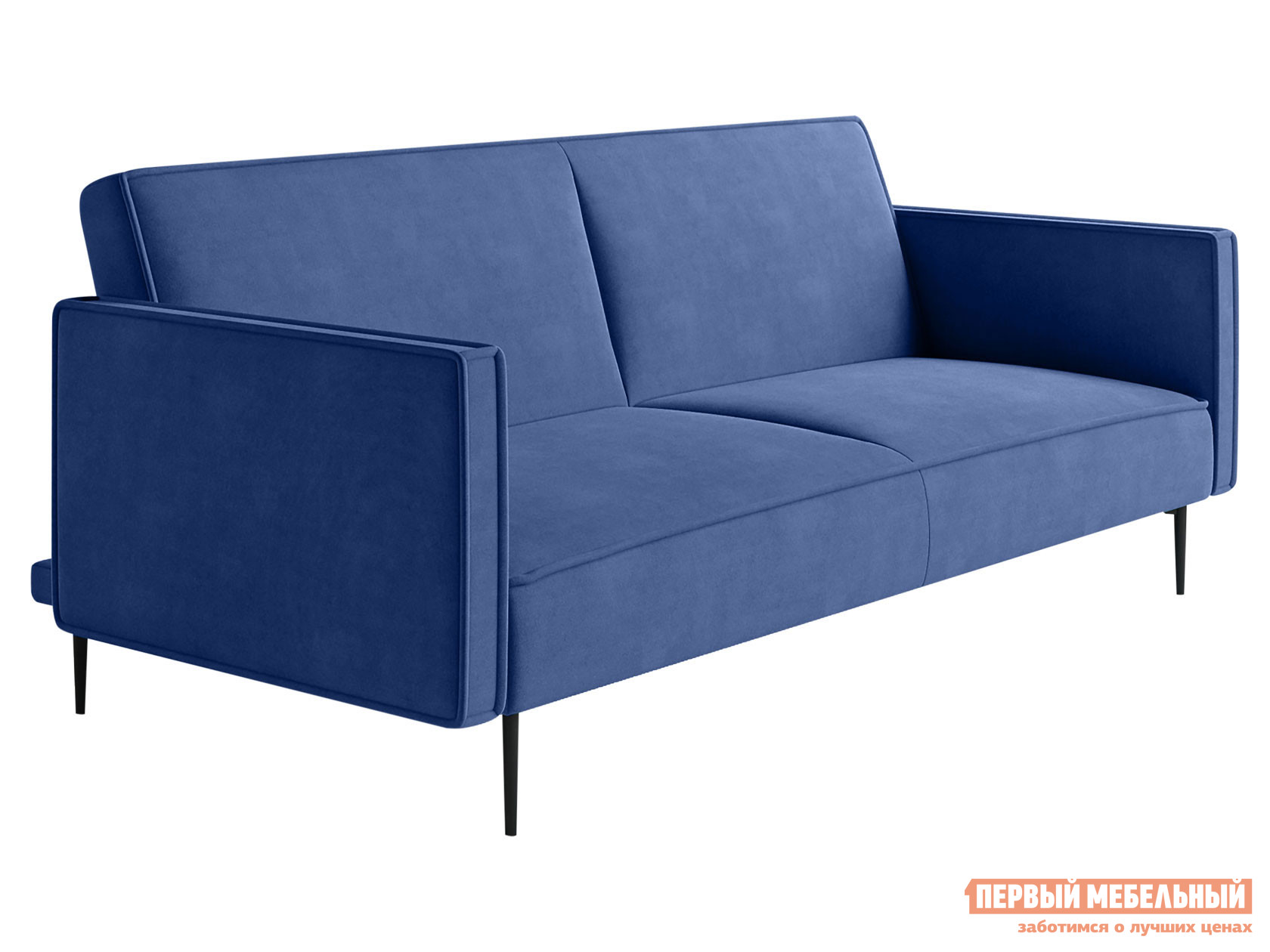 Прямой диван  Рой Синий, велюр