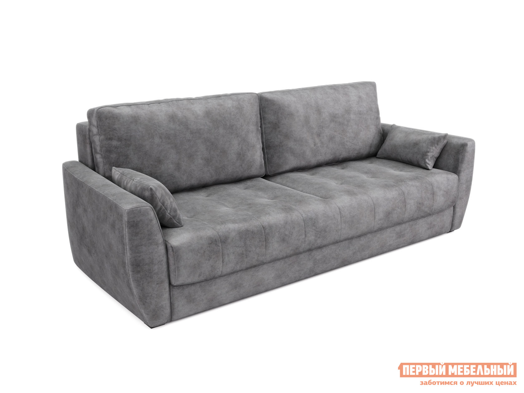 Прямой диван  Тиволи Серый, велюр