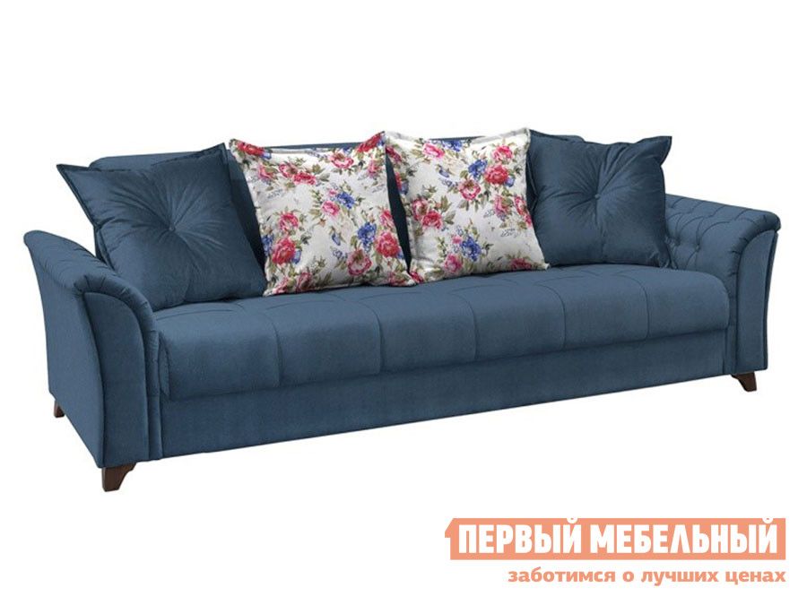 

Прямой диван Ирис Синий / Яркие розы, велюр, Ирис Синий / Яркие розы, велюр