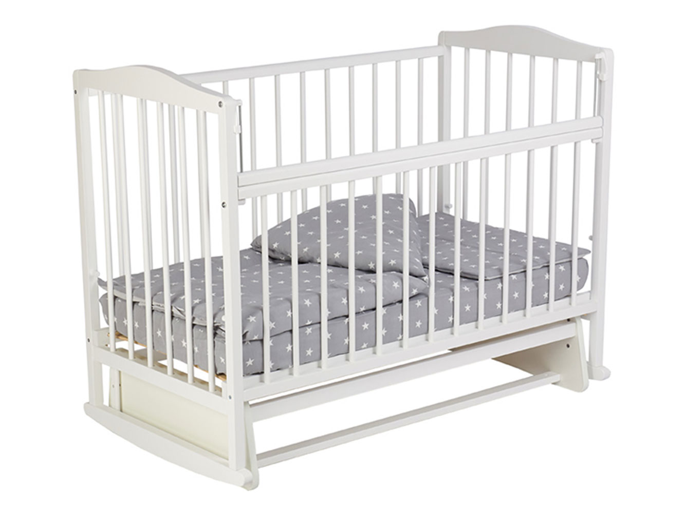 Кровать детская Фея 204 с маятником, белый