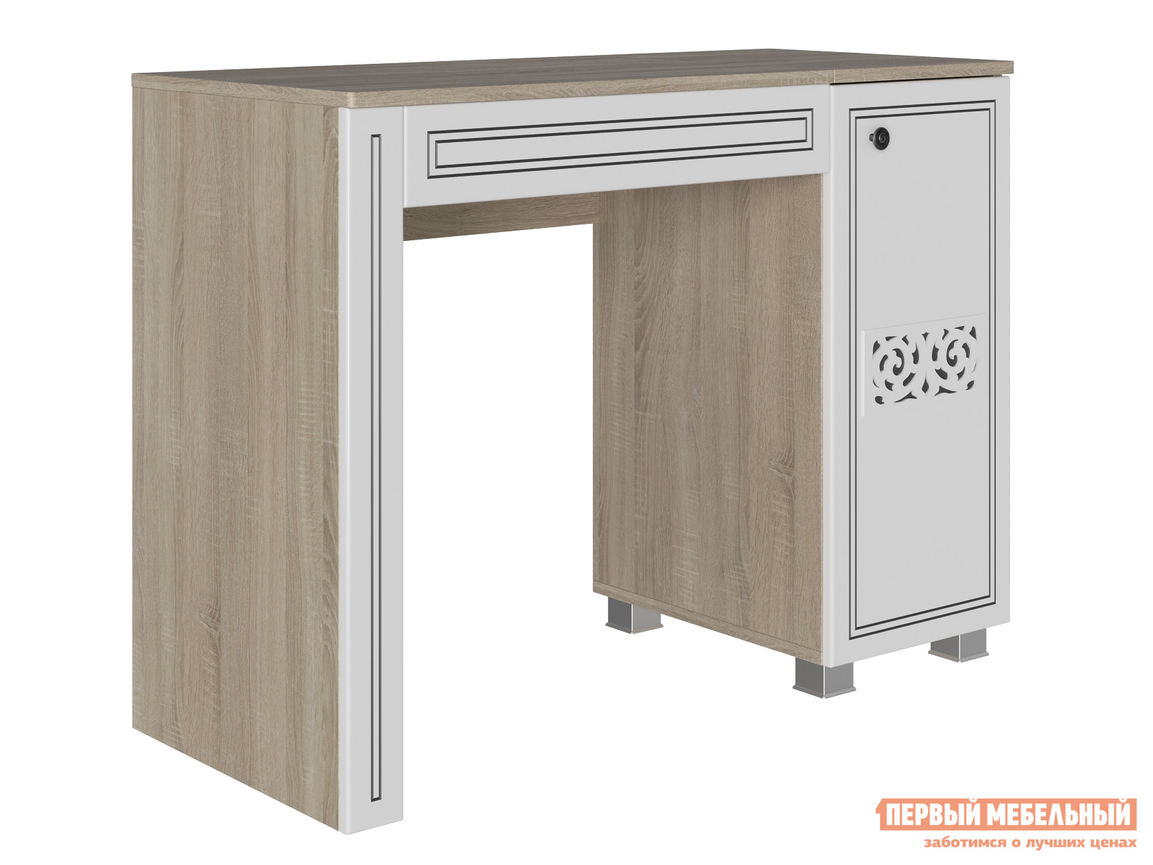 

Туалетный столик Мадлен С Дуб Сонома светлый / Белый / Серебро, Мадлен С Дуб Сонома светлый / Белый / Серебро