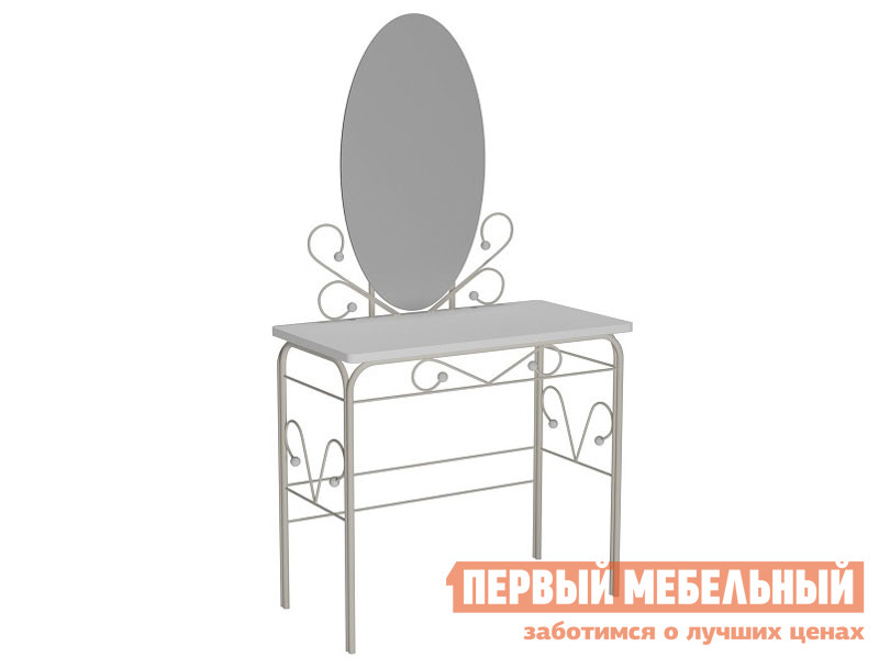 Туалетный столик Дамский столик Сандра Белый металл / Белый