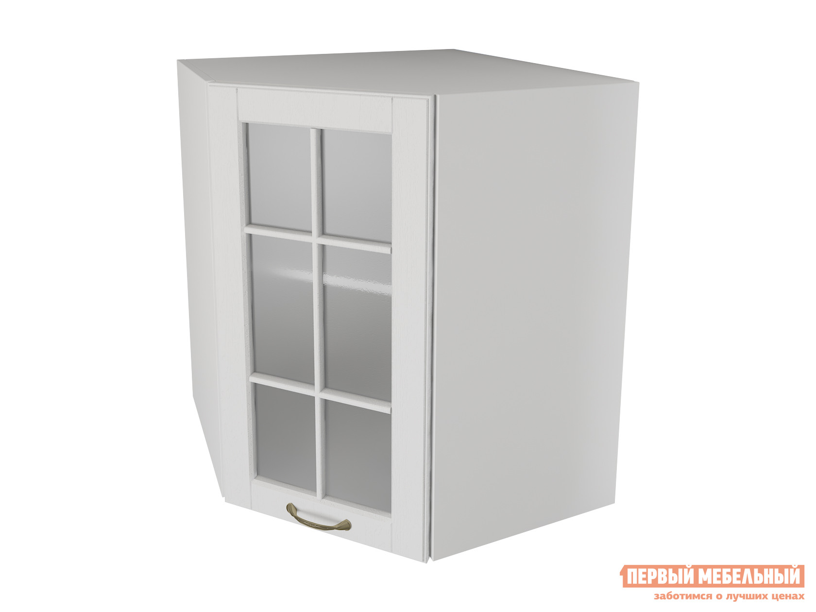 Кухонный модуль  Шкаф угловой трапеция 1 дверь со стеклом 60 см Палермо Бианко