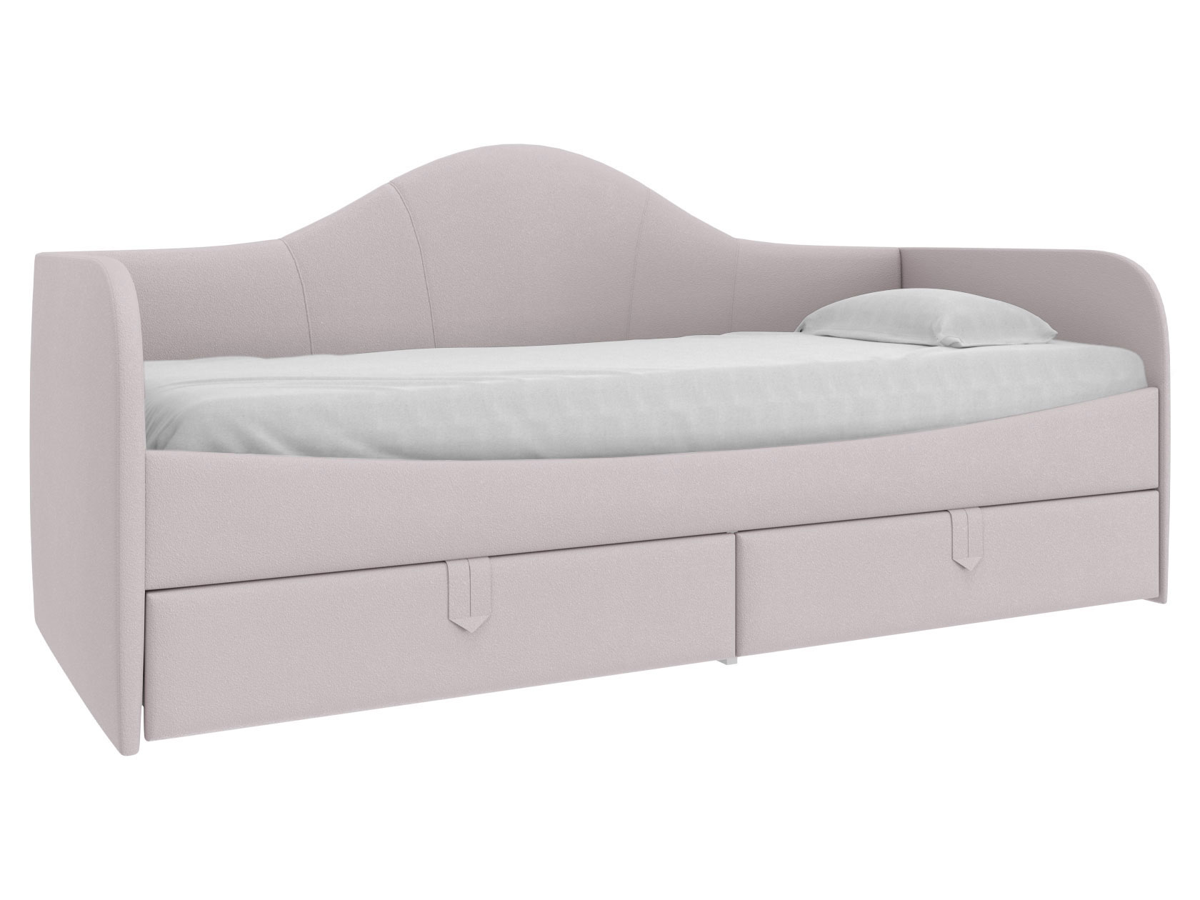 Кровать Алиса 90х200 мягкая с ящ, розовый