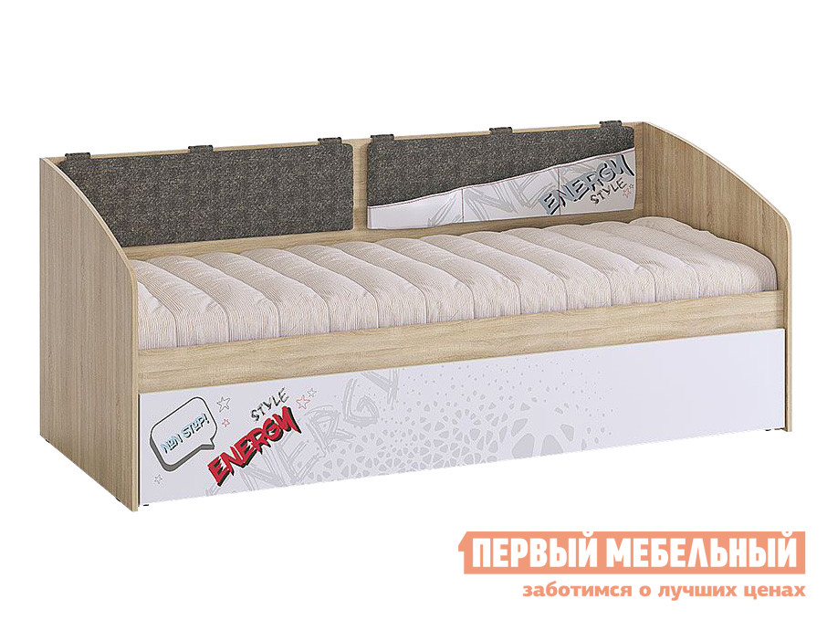 Детская кровать  Энерджи Дуб Сонома / Белый, Без бортика от Первый Мебельный