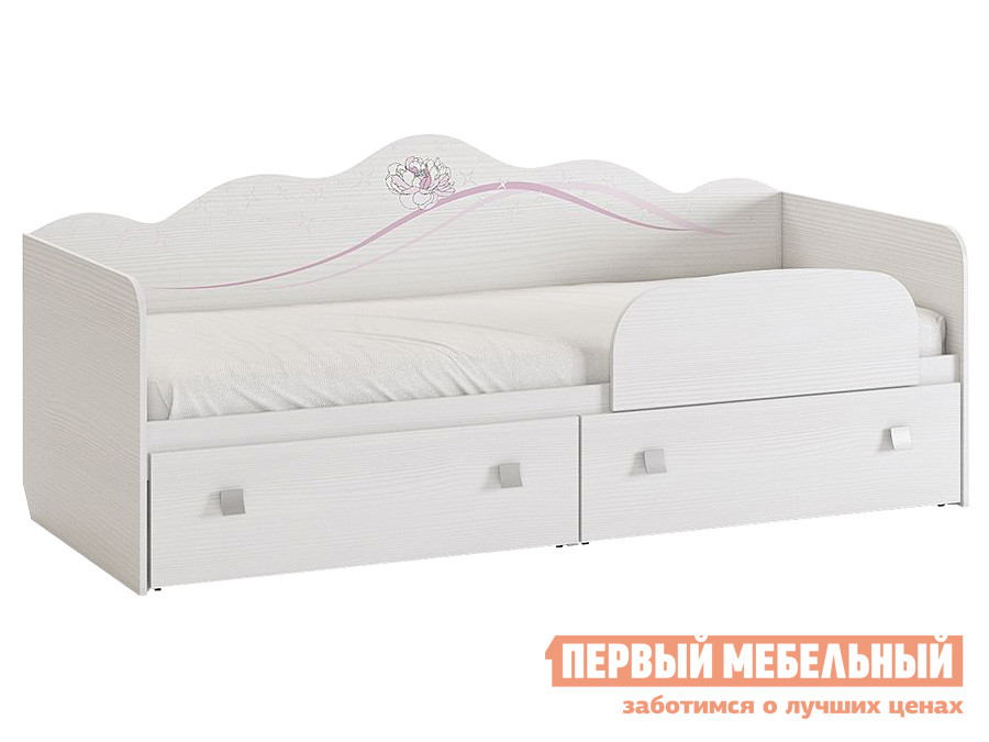 Детская кровать  Фэнтези Белый Рамух, С бортиком от Первый Мебельный