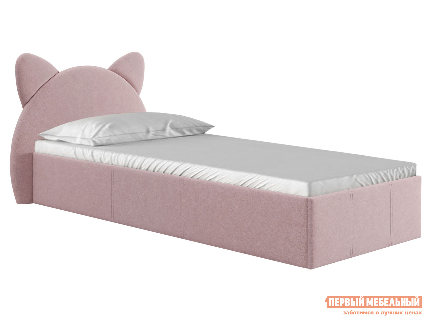 Детская кровать  Китти Розовый, велюр, 1200 Х 2000 мм