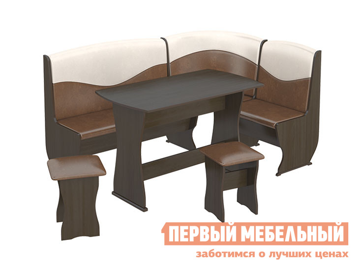 Кухонный уголок Кухонный уголок Альянс 2 Венге / Крем, шоколад, экокожа