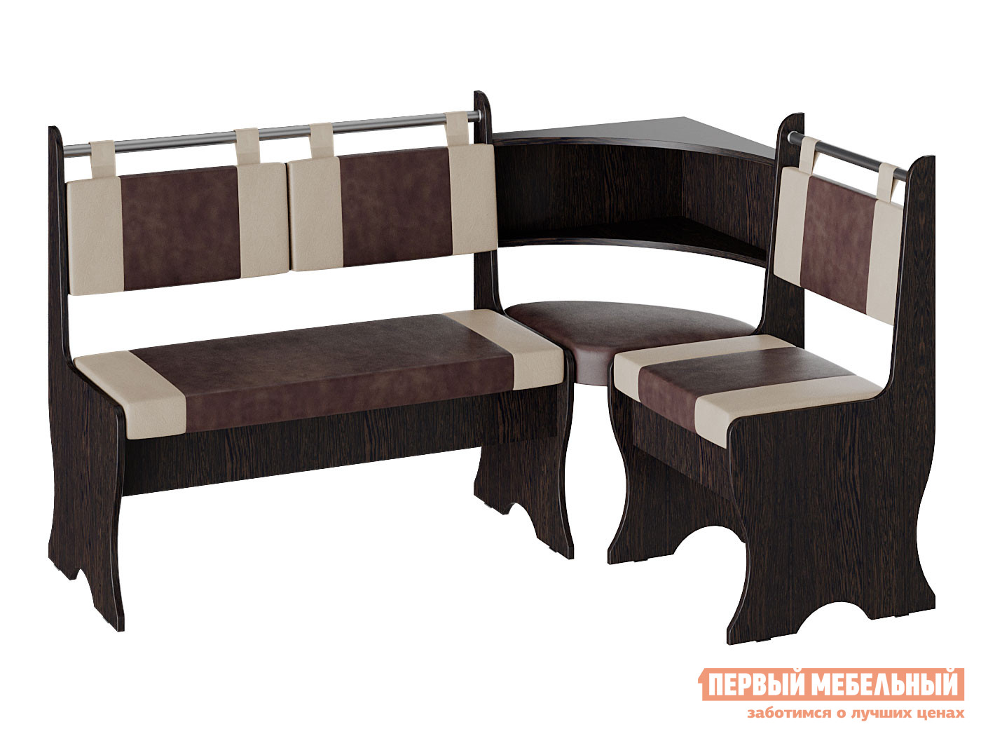 Кухонный уголок  Кэтрин Венге / Шоколад, бежевый, кожзам