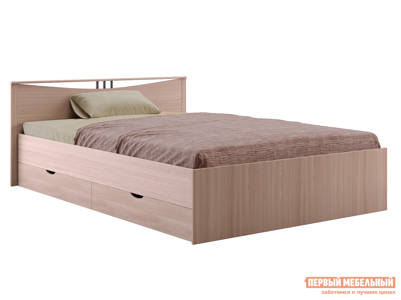Двуспальная кровать  Кровать Мелисса Шимо светлый, 160х200 см