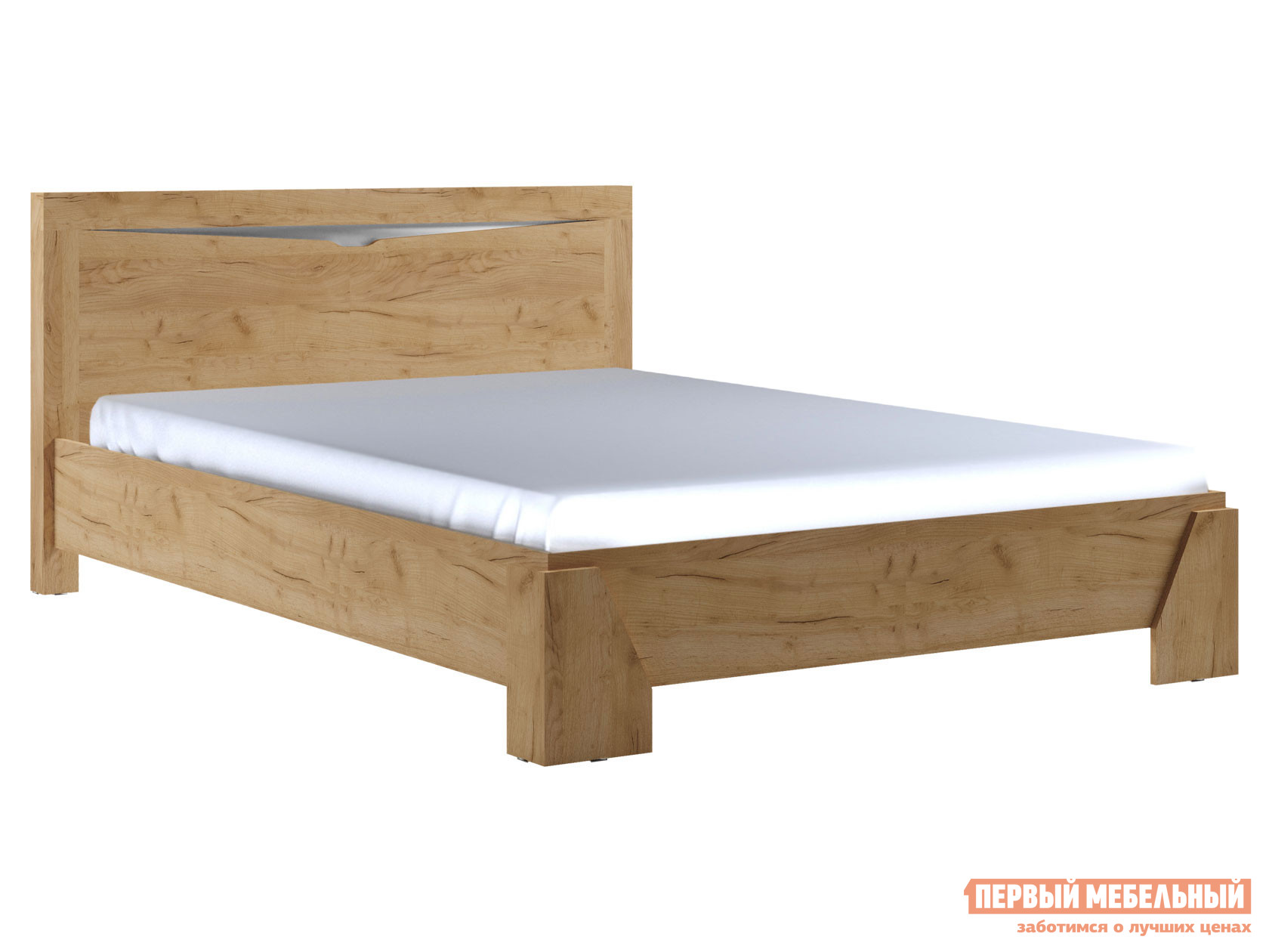 Двуспальная кровать  Мэрвел Дуб Крафт Золотой, 140х200 см