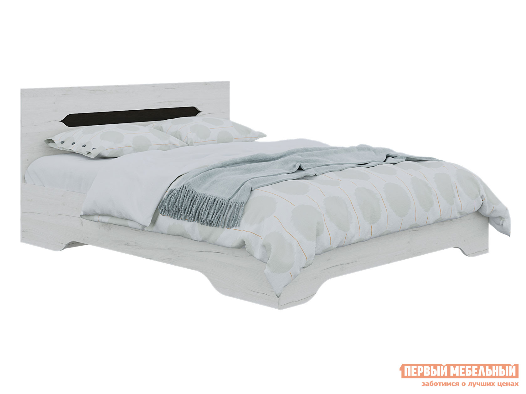 Двуспальная кровать  Вега Белый Крафт, 140х200 см