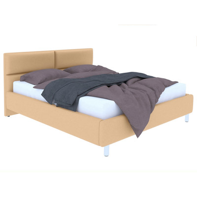 Двуспальная кровать  Кровать с подъемным механизмом Эльза Бежевый, экокожа, 1800 Х 2000 мм