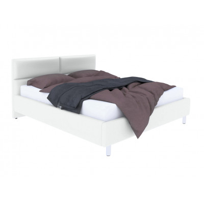 Двуспальная кровать  Кровать с подъемным механизмом Эльза Белый, экокожа , 1400 Х 2000 мм