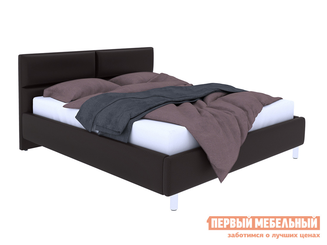 Двуспальная кровать  с подъемным механизмом Эльза Коричневый, экокожа , 1600 Х 2000 мм Первый Мебельный 85447