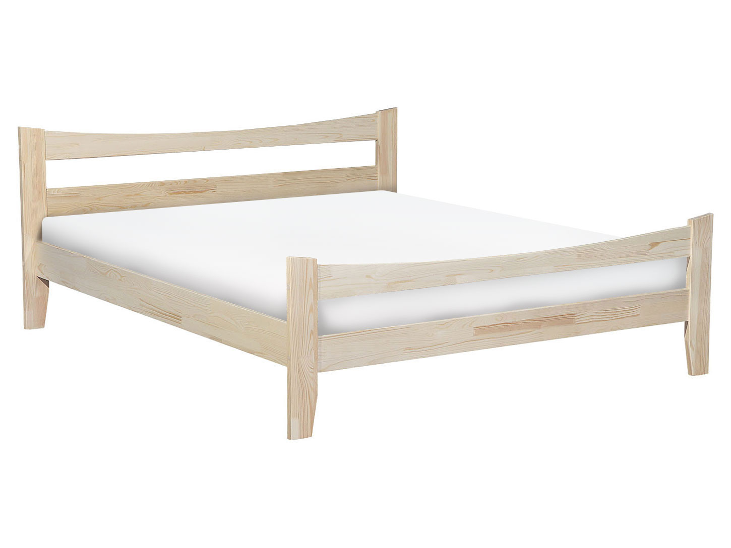 Двуспальная кровать  Массив Лайт Бесцветный, лак, 160х200 см