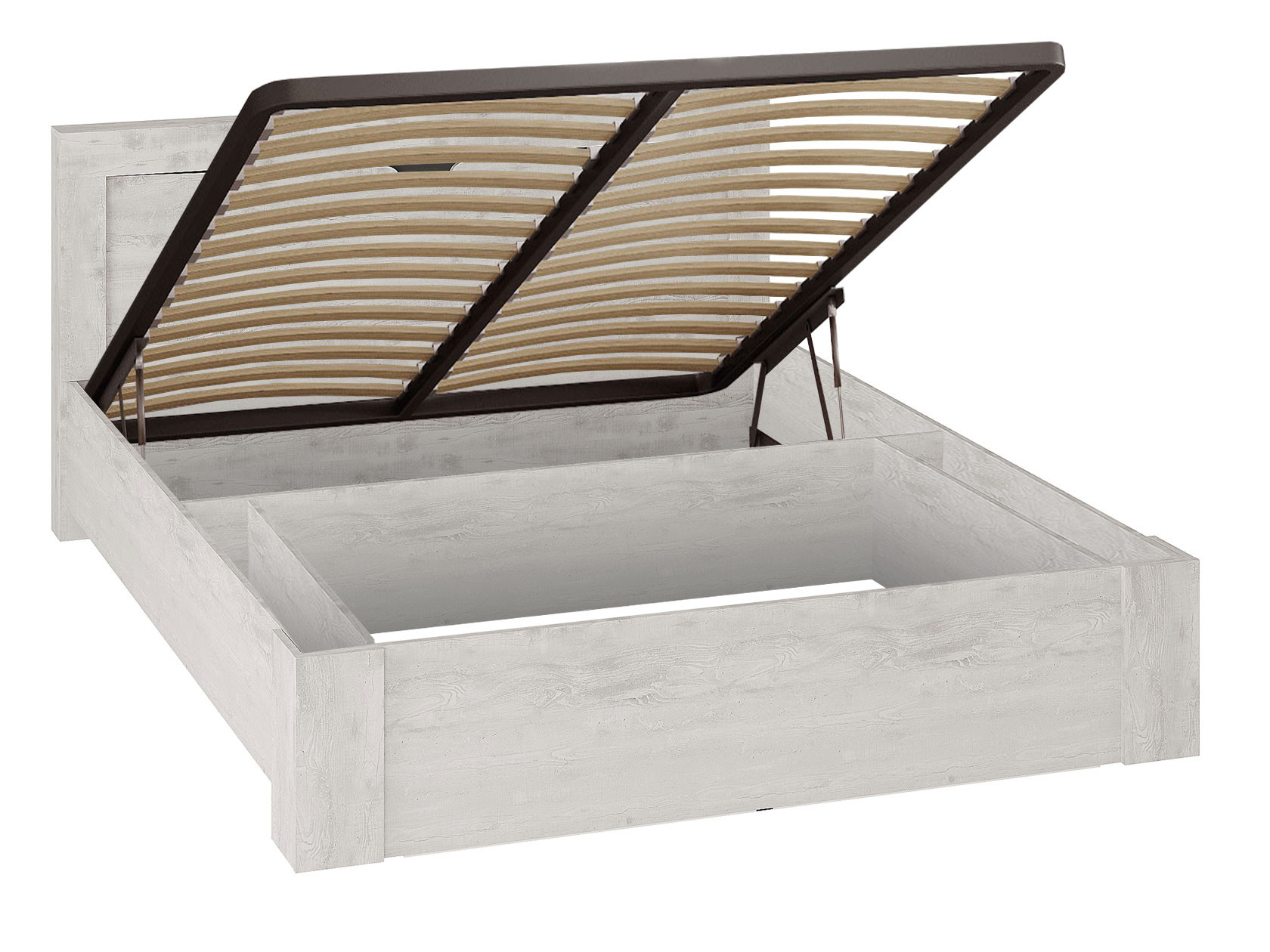 

Двуспальная кровать Леон Бетон Пайн светлый / Графит, С подъемным механизмом и дном для короба, Серый, Леон Бетон Пайн светлый / Графит, С подъемным механизмом и дном для короба