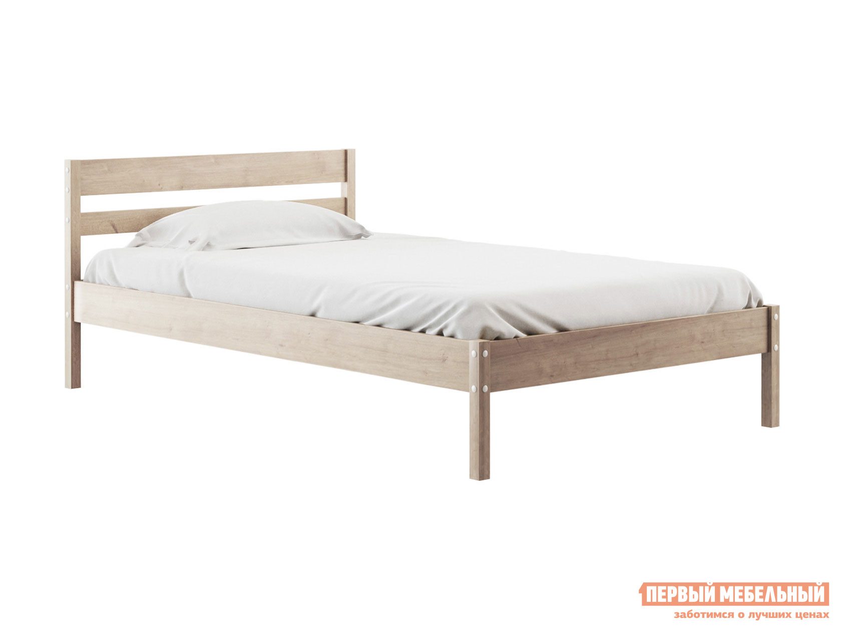 Двуспальная кровать  Эко массив березы Натуральный, 120х200 см, 24 см