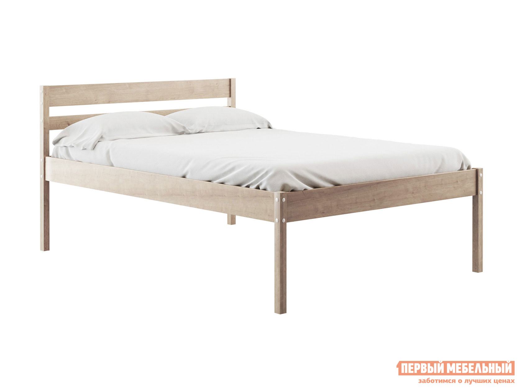Двуспальная кровать  Эко Натуральный, 140х200 см, 41 см