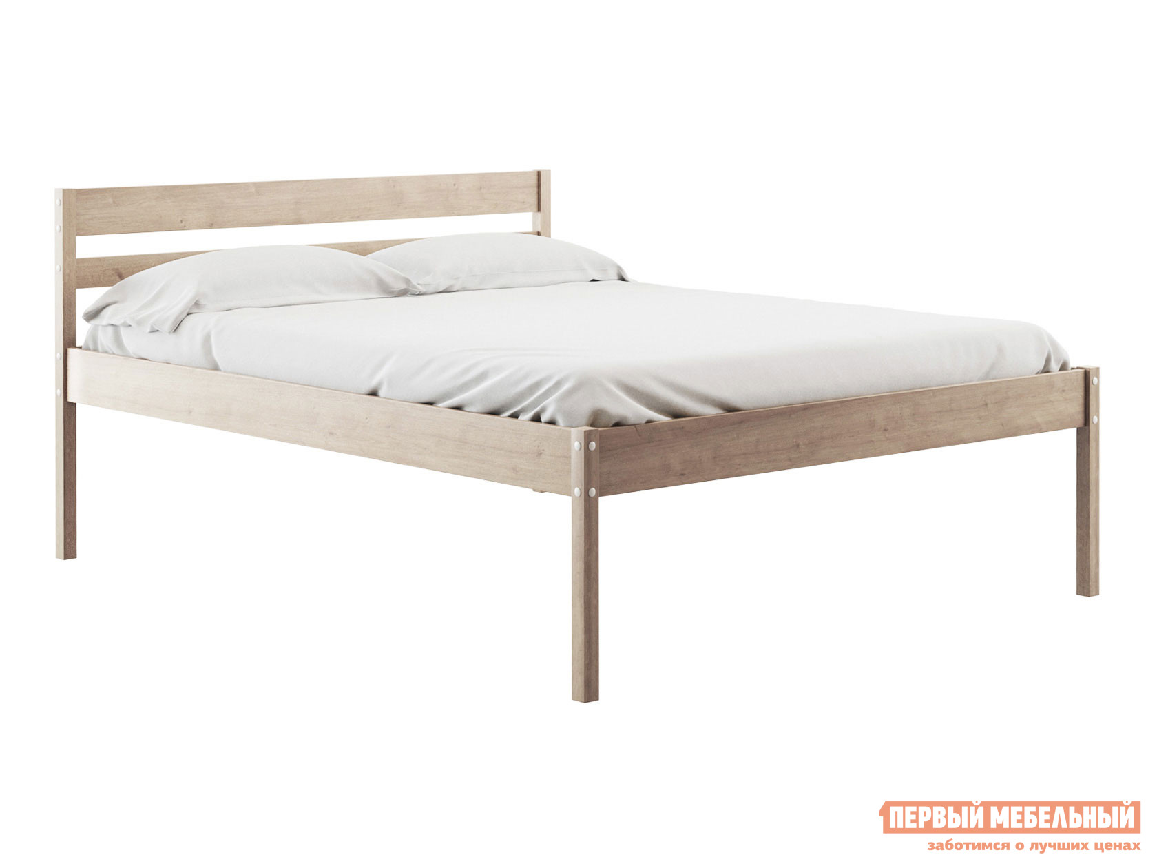 Двуспальная кровать  Эко массив березы Натуральный, 160х200 см, 41 см