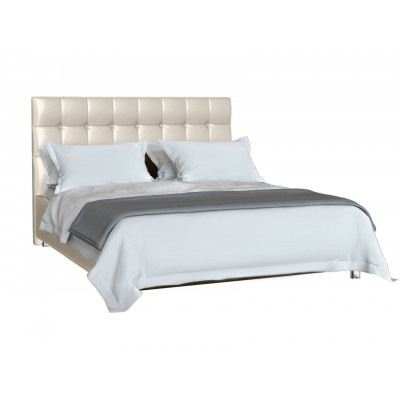 Двуспальная кровать  Кровать Тиволи Платиновый перламутр, экокожа, 1600 Х 2000 мм, С подъемным механизмом