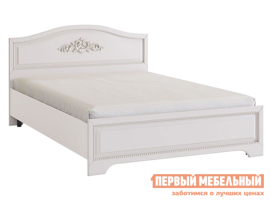Двуспальная кровать  Белла Белый / Джелато софт, 140х200 см