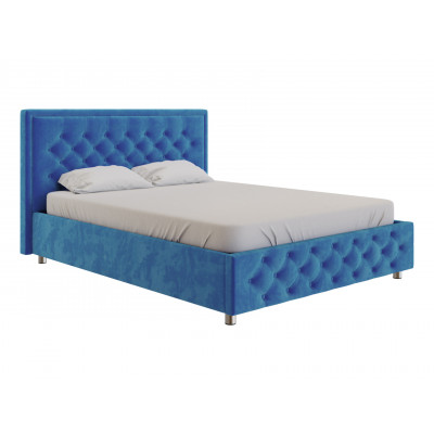 Двуспальная кровать  Кровать с подъемным механизмом Флоренция Ярко-синий, велюр, 1800 Х 2000 мм