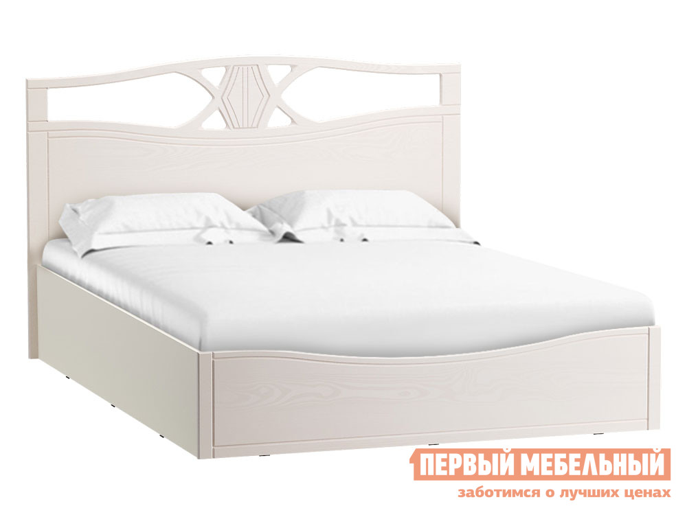 

Двуспальная кровать Нелли Молочный / Светлое дерево, Бежевый, Нелли Молочный / Светлое дерево