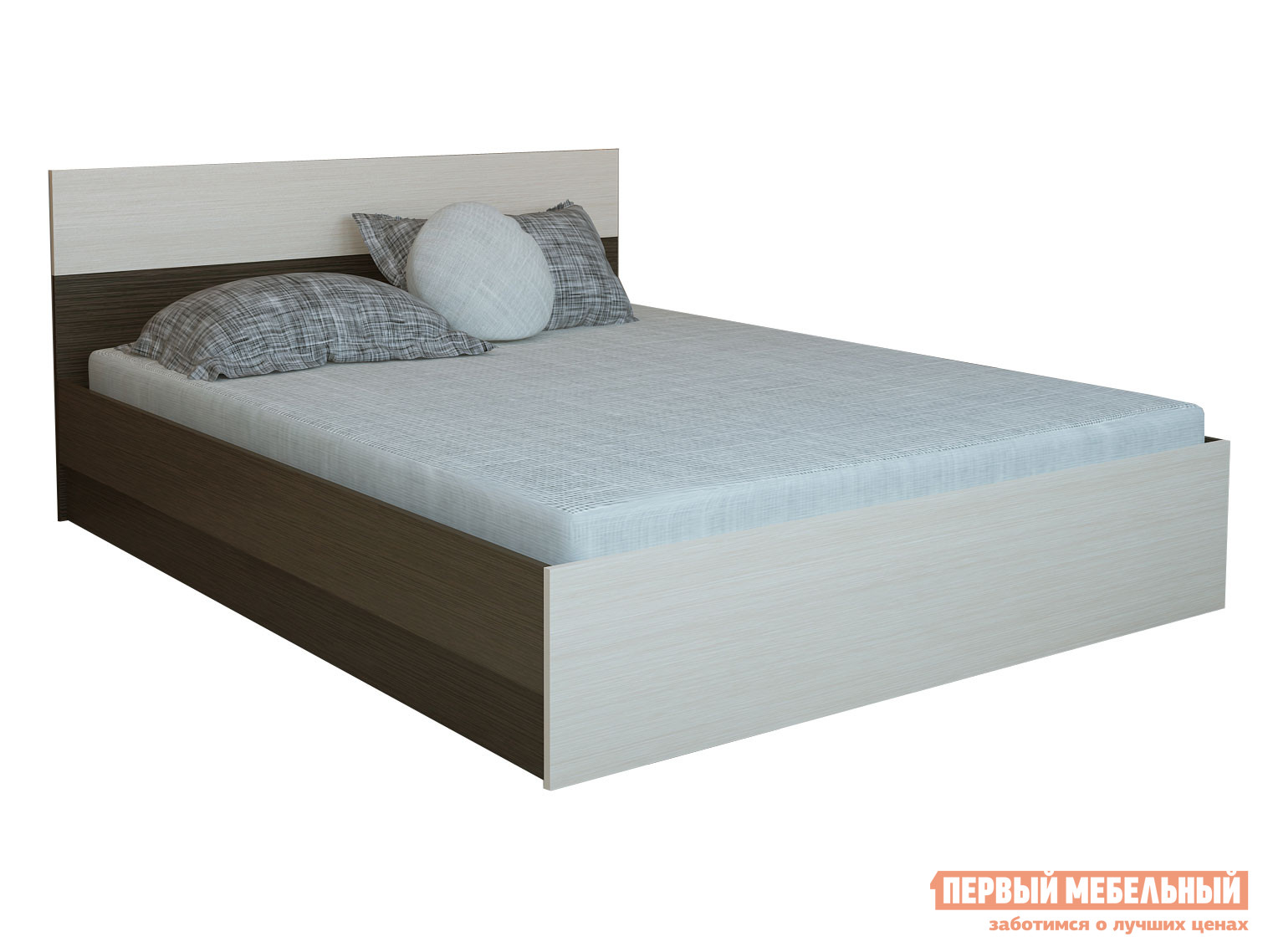 Двуспальная кровать  Юнона 1,4 / 1,6 Венге / Дуб, 1400 Х 2000 мм, Без подъемного механизма