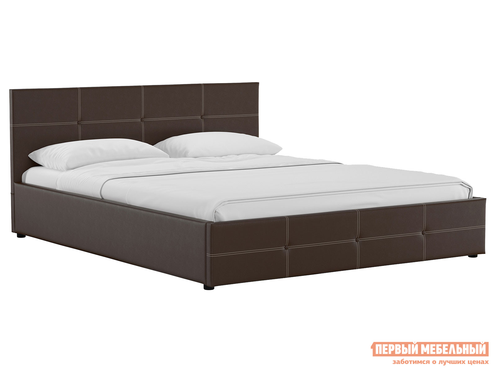 Двуспальная кровать  Кровать Синди с подъемным механизмом 160х200 Шоколад, экокожа