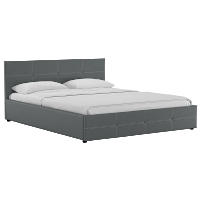 Двуспальная кровать  Кровать Синди с подъемным механизмом 160х200 Серый, экокожа