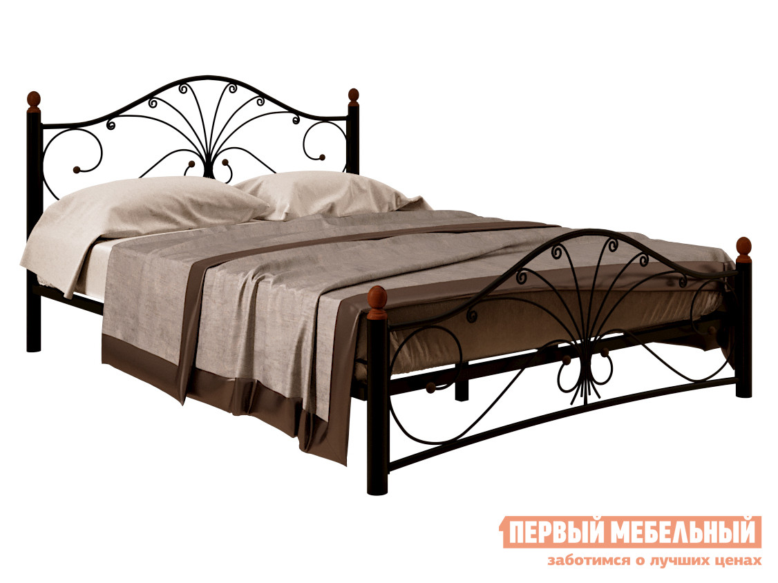 Двуспальная кровать  Сандра Черный металл, 160х200 см Форвард-мебель 75805