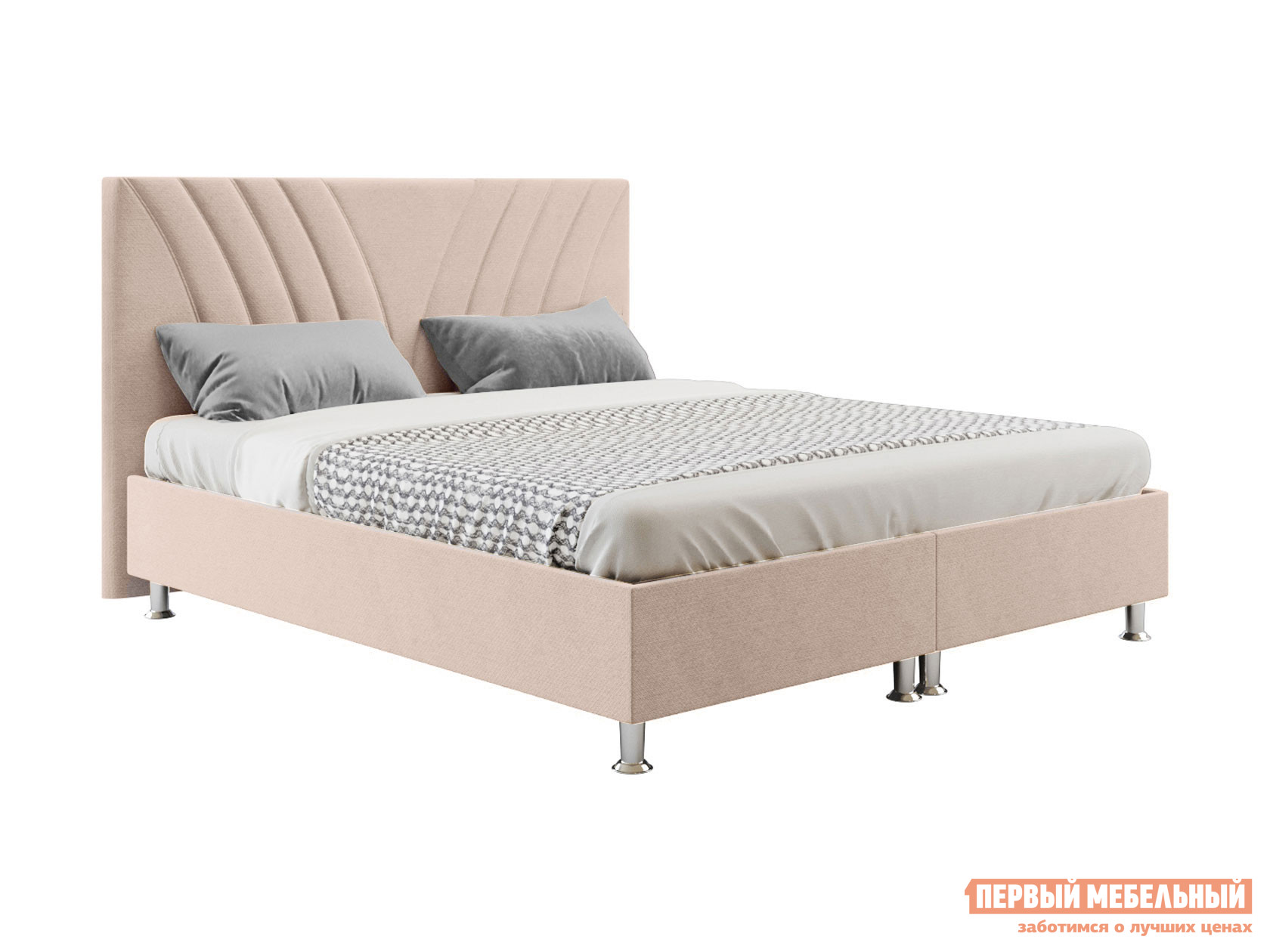 Двуспальная кровать  Кровать Версо с подъемным механизмом 140х200, 160х200, 180х200, 200х200 Бежево-розовый, 160х200 см
