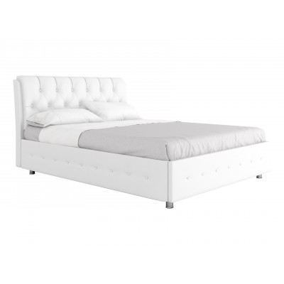 Двуспальная кровать  Кровать с подъемным механизмом Монреаль Белый, экокожа , 1600 Х 2000 мм
