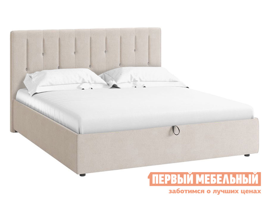

Двуспальная кровать Кристи ПМ Крем, велюр, Бежевый, Кристи ПМ Крем, велюр