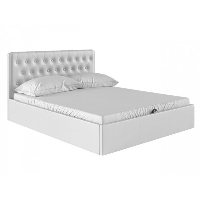 Двуспальная кровать  Кровать с подъемным механизмом Моника Белый, экокожа , 1800 Х 2000 мм