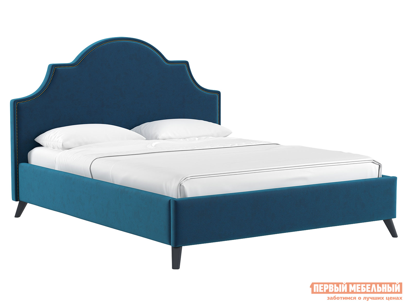 Двуспальная кровать  Кровать с подъемным механизмом Фаина Темно-синий,велюр, 1600 Х 2000 мм